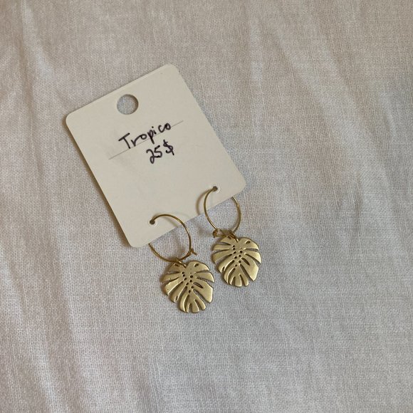 Gold Leaf Earrings - Picture 8 of 8